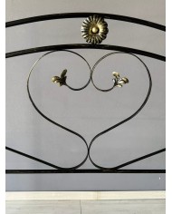 Letto Matrimoniale Ferro Battuto Cuore con Giroletto | AESSEGI