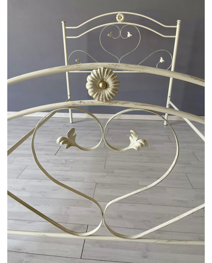 Letto una Piazza e Mezza in Ferro Battuto Cuore | AESSEGI Letto una Piazza e Mezza in Ferro Battuto Cuore | AESSEGI