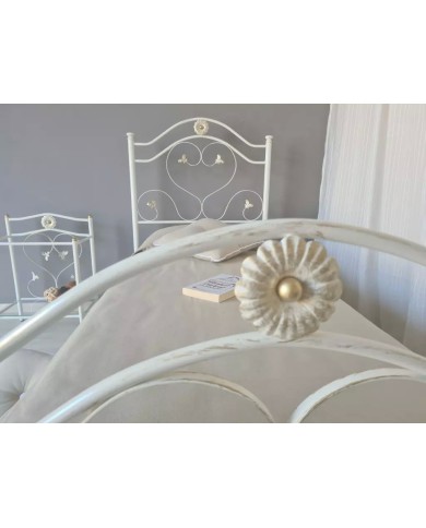 Letto Singolo in Ferro Battuto Cuore | AESSEGI Letto Singolo in Ferro Battuto Cuore | AESSEGI