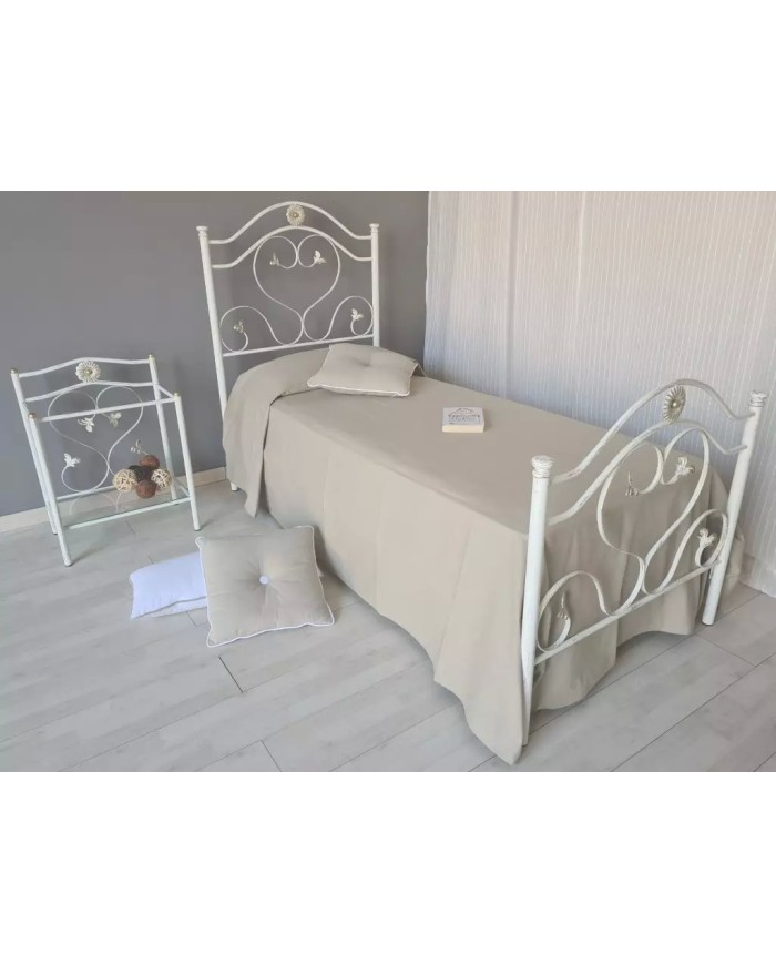 Letto Singolo in Ferro Battuto Cuore | AESSEGI