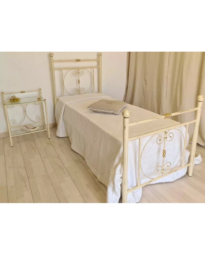 Letto Singolo in Ferro Battuto Mimosa | AESSEGI Letto Singolo in Ferro Battuto Mimosa | AESSEGI