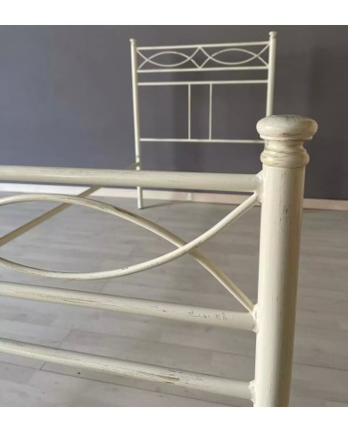 Letto Singolo in Ferro Battuto Rosa Anna | AESSEGI Letto Singolo in Ferro Battuto Rosa Anna | AESSEGI