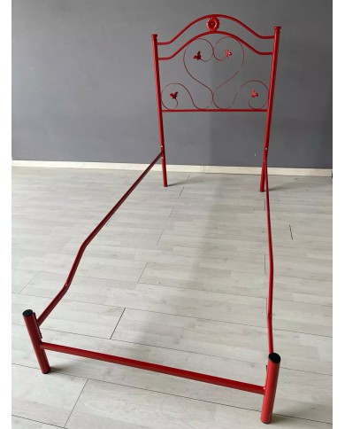 Testata Letto Singolo Ferro Battuto Cuore con Giroletto | AESSEGI Testata Letto Singolo Ferro Battuto Cuore con Giroletto | AESSEGI