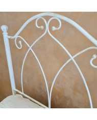 Testata letto singolo in ferro battuto Denise con giroletto