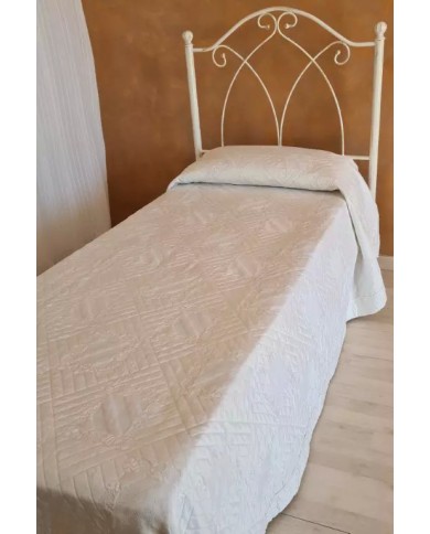 Testata letto singolo in ferro battuto Denise con giroletto Testata letto singolo in ferro battuto Denise con giroletto