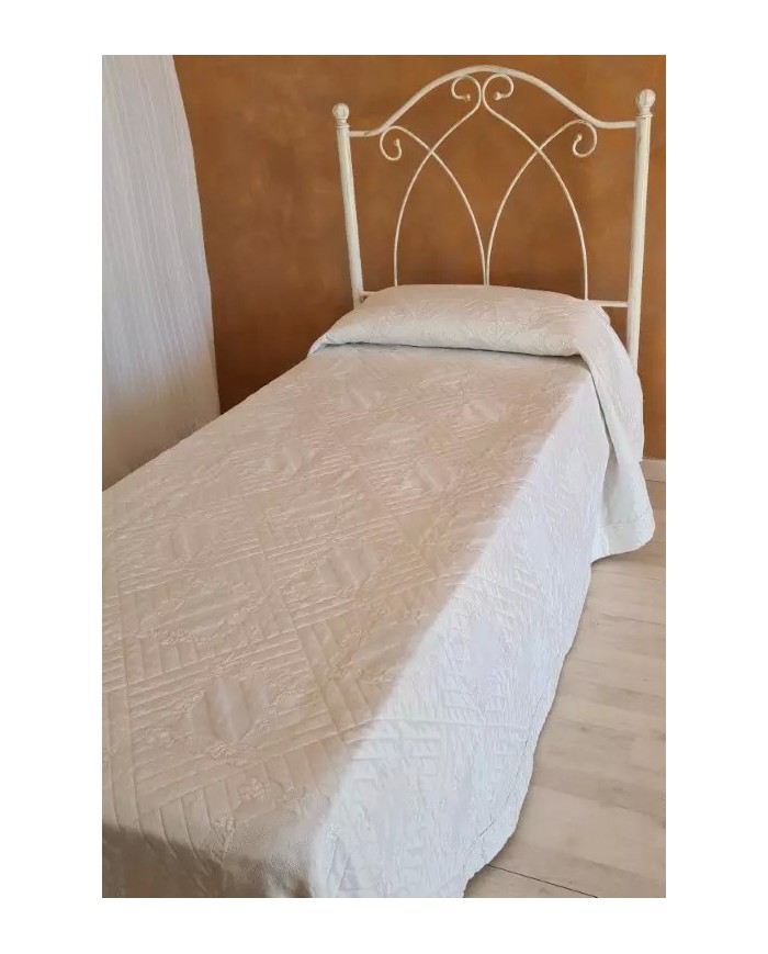 Testata letto singolo in ferro battuto Denise con giroletto Testata letto singolo in ferro battuto Denise con giroletto