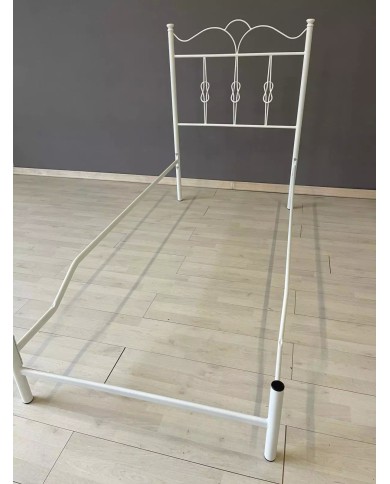 Testata Letto Singolo Ferro Battuto Fiocco con Giroletto | AESSEGI Testata Letto Singolo Ferro Battuto Fiocco con Giroletto | AESSEGI