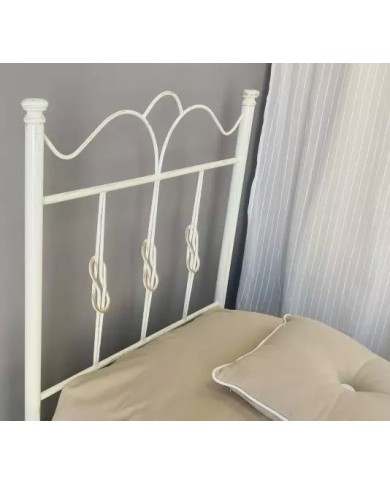 Testata Letto Singolo Ferro Battuto Fiocco con Giroletto | AESSEGI Testata Letto Singolo Ferro Battuto Fiocco con Giroletto | AESSEGI