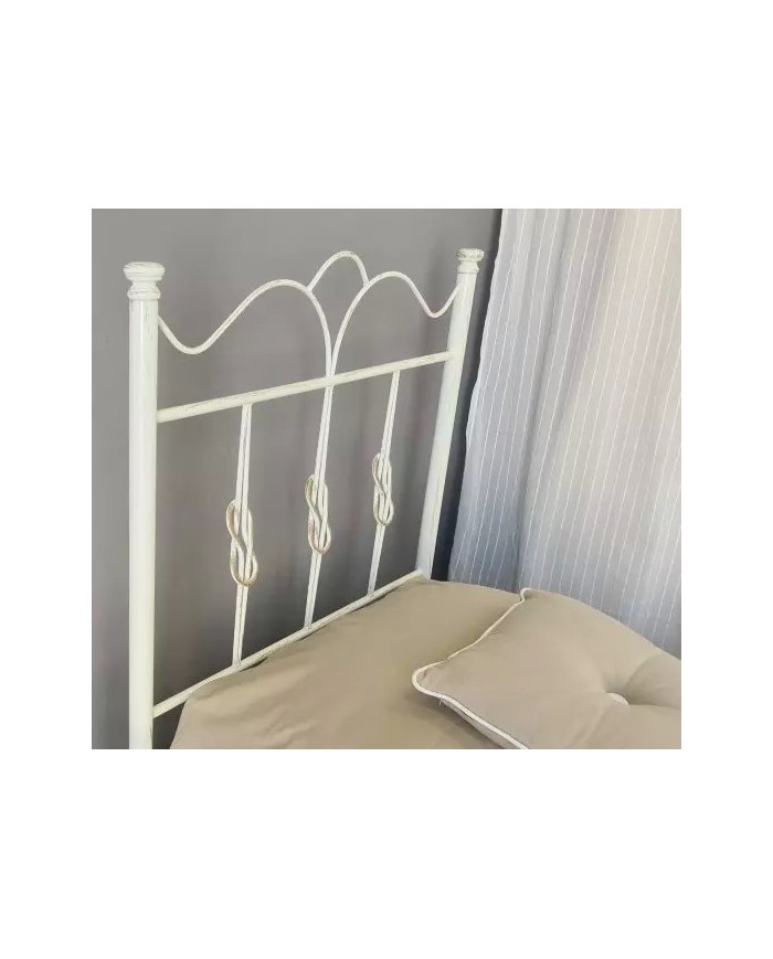 Testata Letto Singolo Ferro Battuto Fiocco con Giroletto | AESSEGI Testata Letto Singolo Ferro Battuto Fiocco con Giroletto | AESSEGI
