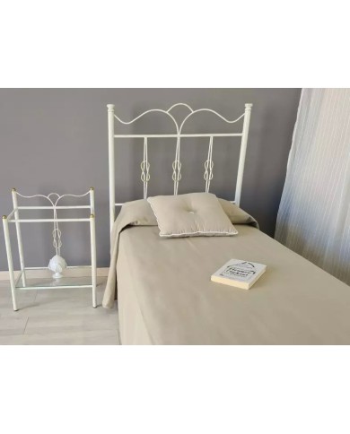 Testata Letto Singolo Ferro Battuto Fiocco con Giroletto | AESSEGI Testata Letto Singolo Ferro Battuto Fiocco con Giroletto | AESSEGI