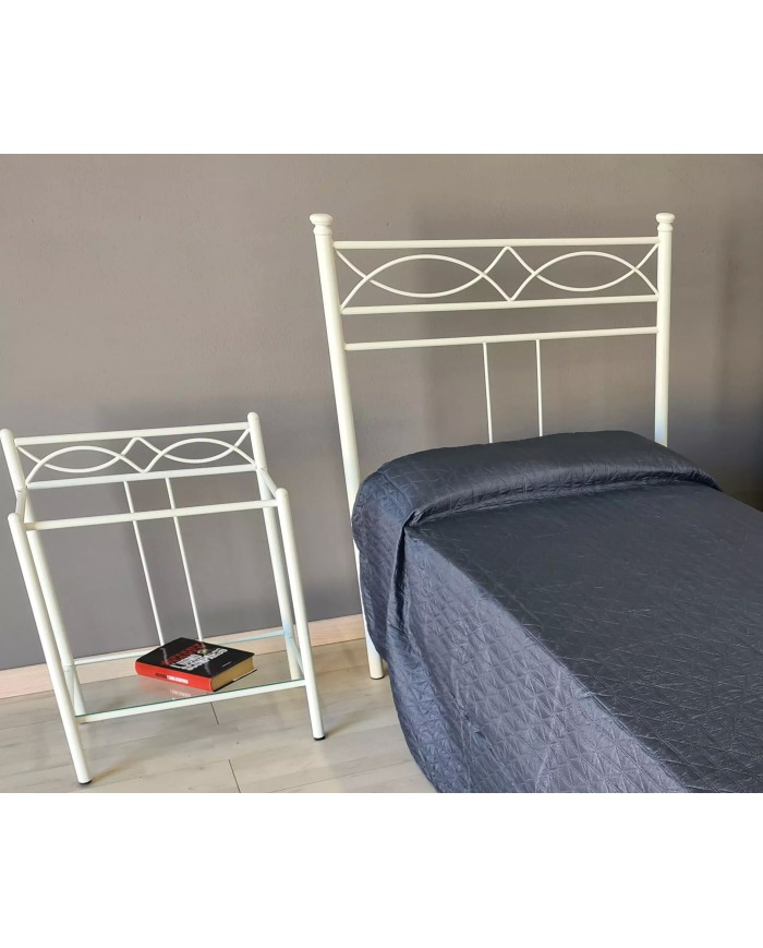 Testata Letto Singolo Ferro Battuto Rosa Anna con Giroletto | AESSEGI Testata Letto Singolo Ferro Battuto Rosa Anna con Giroletto | AESSEGI