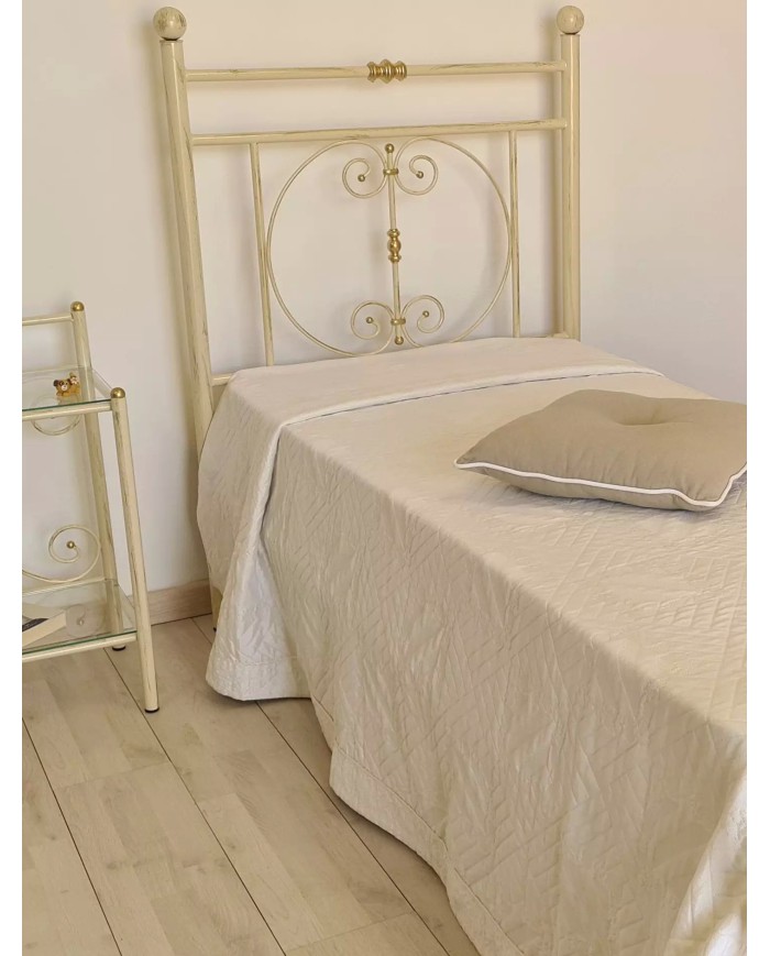 Testata Letto Singolo Ferro Battuto Mimosa con Giroletto | AESSEGI Testata Letto Singolo Ferro Battuto Mimosa con Giroletto | AESSEGI