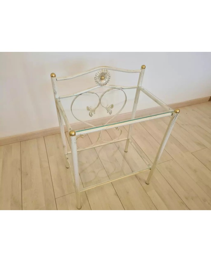 Comodino in Ferro Battuto Cuore | AESSEGI