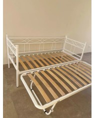 Divano Letto in Ferro Battuto Rosa Anna con Rete Estraibile | AESSEGI