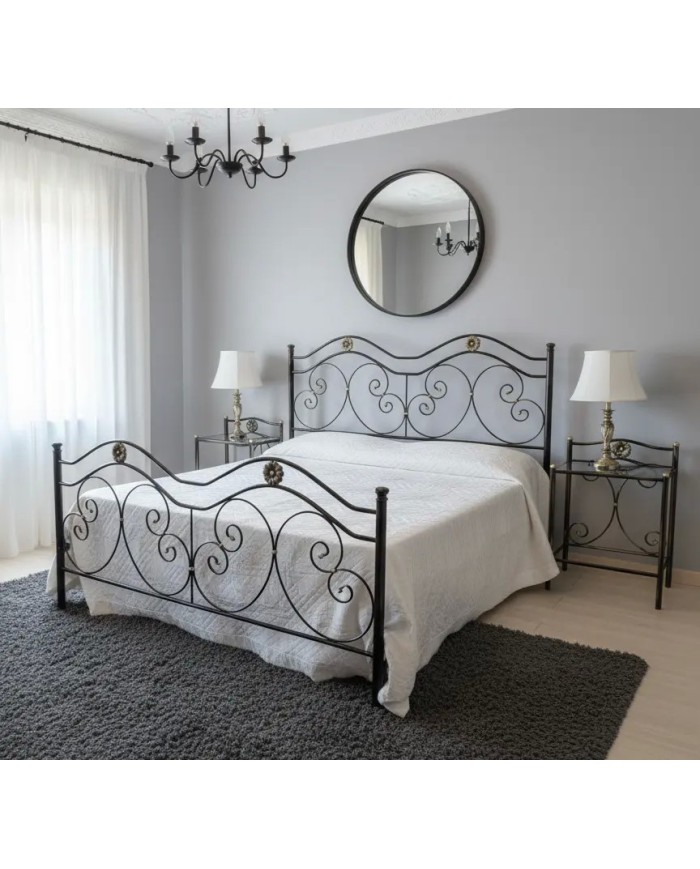 Letto matrimoniale Laura nero oro