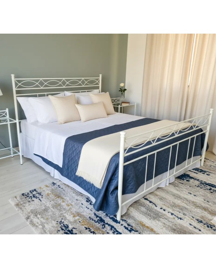 Letto matrimoniale Rosa Anna bianco opaco satinato