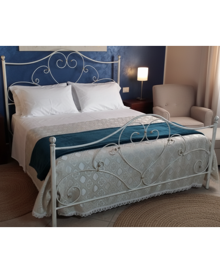 Letto matrimoniale Sogno bianco decorato oro