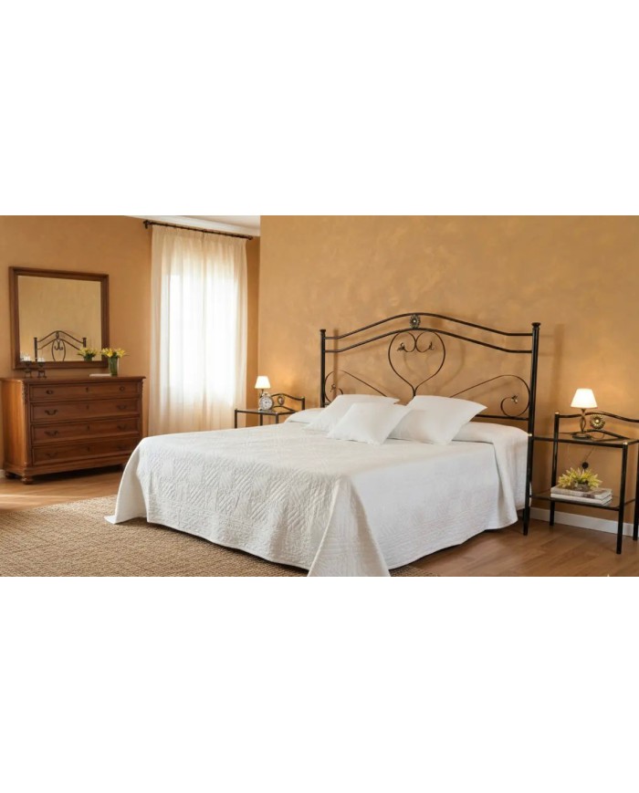 Cuore Nero decorato Oro (solo testata e giroletto): eleganza classica in ferro battuto artigianale.