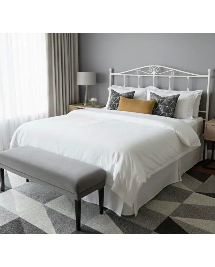 Letto Matrimoniale Ferro Battuto Damasco con Giroletto | AESSEGI