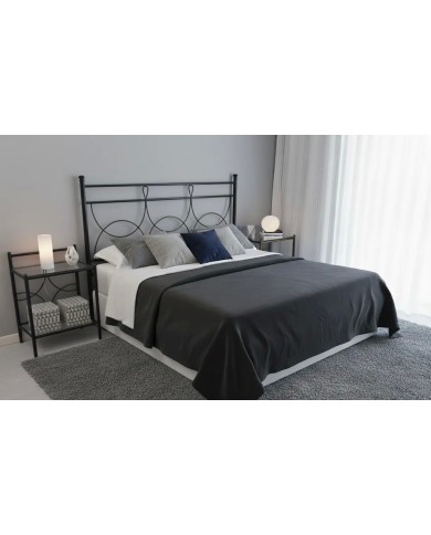 Letto Marianne Antracite (solo giroletto): design elegante e moderno in ferro battuto artigianale. Ideale per rete 160x190.