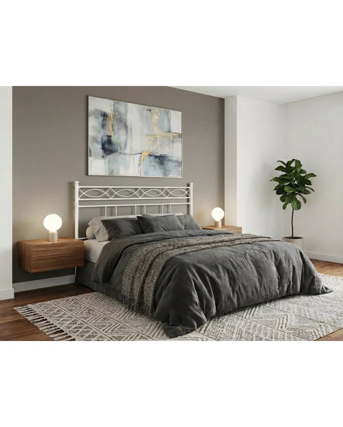 Letto Matrimoniale Ferro Battuto Rosa Anna con Giroletto | AESSEGI