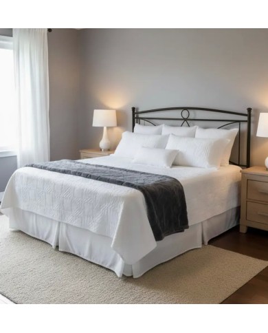 Letto Tiffany Nero Opaco (solo giroletto): in ferro battuto artigianale italiano. Altezza testata 114 cm. Per rete 160x190.