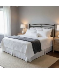 LETTO MATRIMONIALE IN FERRO BATTUTO TIFFANY NERO OPACO CON GIROLETTO SENZA PEDIERA