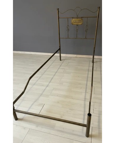 Testata Letto Singolo Ferro Battuto Fiocco con Giroletto | AESSEGI