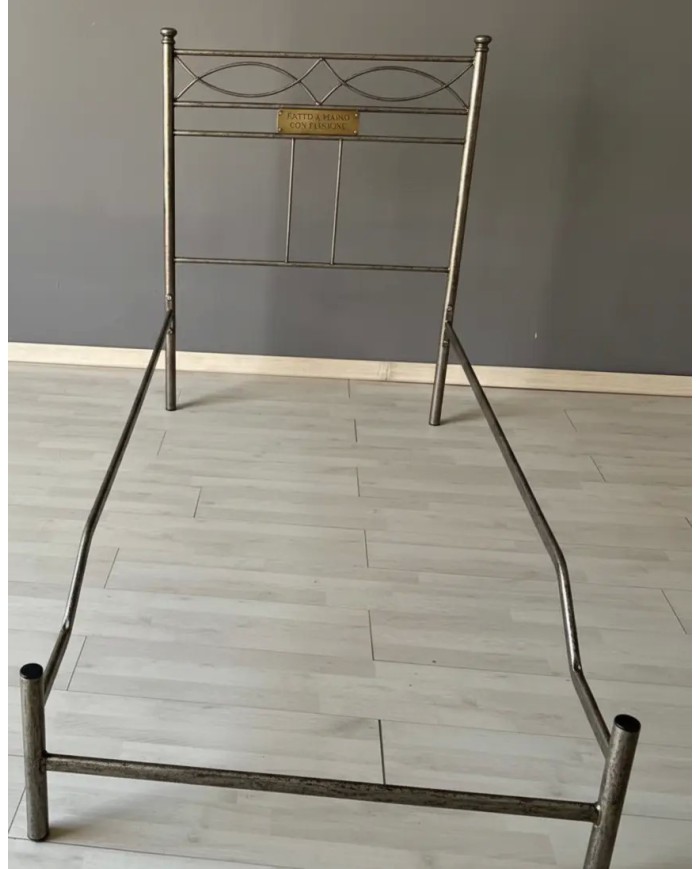 Testata Letto Singolo Ferro Battuto Rosa Anna con Giroletto | AESSEGI