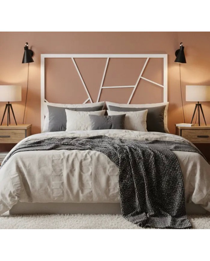 Quadro capezzale in metallo bianco opaco