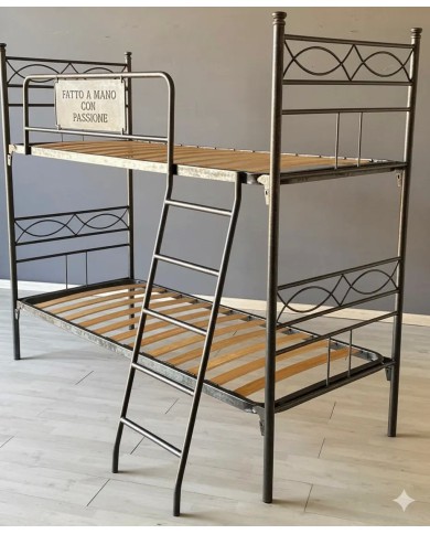 Letto a Castello in Ferro Battuto Rosa Anna | AESSEGI