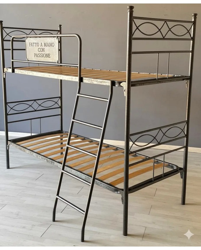 Letto a Castello in Ferro Battuto Rosa Anna | AESSEGI