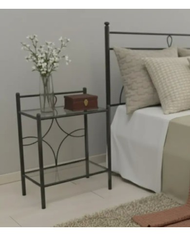 Comodino in Ferro Battuto Marianne antracite