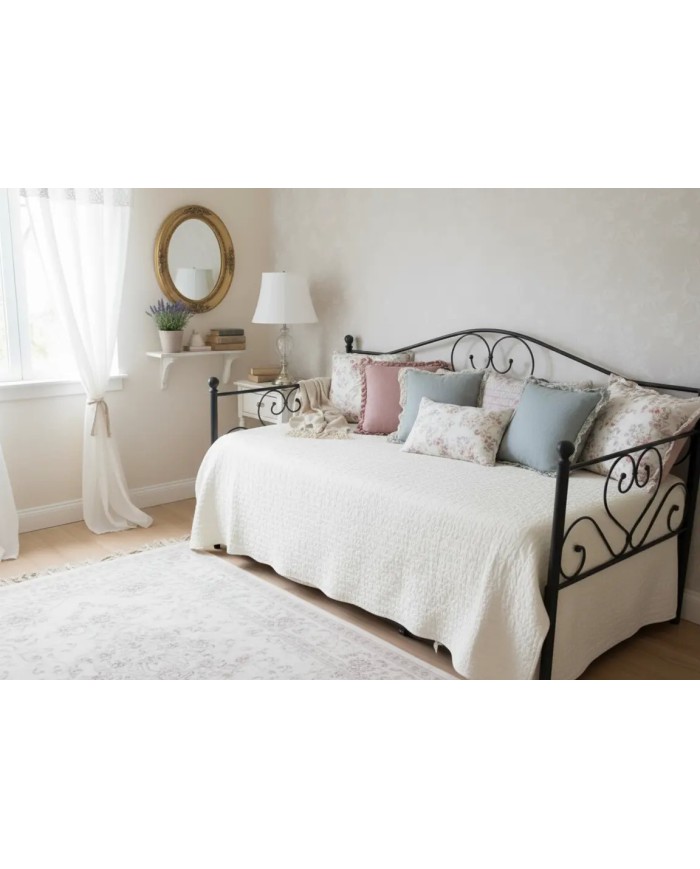 Divano Sogno in ferro battuto con rete estraibile. L'eleganza di un sofà e la praticità di un letto doppio. Colori vari