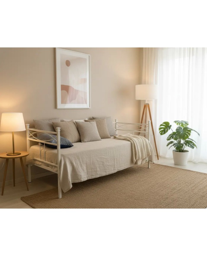 Divano Letto Rosa Anna in ferro battuto. Funzionale letto singolo di notte, con diverse misure e finiture disponibili.