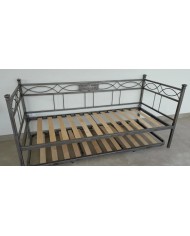 Divano Letto in Ferro Battuto Rosa Anna con Rete Estraibile | AESSEGI