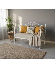Divano Letto Baby Valentina in ferro battuto artigianale. Elegante lettino Made in Italy, versatile e personalizzabile.