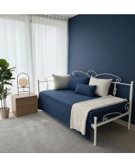 Dormeuse Nodo in ferro battuto artigianale. Divano/letto singolo (80x190), finitura Bianco Opaco Satinato.