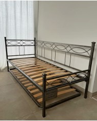 Dormeuse in Ferro Battuto Rosa Anna con Rete Estraibile | AESSEGI