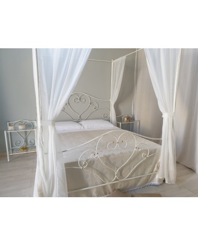 Letto Matrimoniale Ferro Battuto Sogno con Baldacchino | AESSEGI