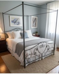 Letto Matrimoniale Ferro Battuto Sogno con Baldacchino | AESSEGI