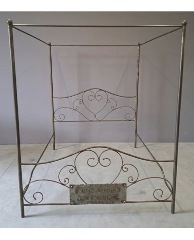 Letto Matrimoniale Ferro Battuto Sogno con Baldacchino | AESSEGI