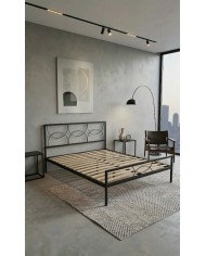 Letto Matrimoniale in ferro battuto Aura con rete a doghe inclusa | AESSEGI