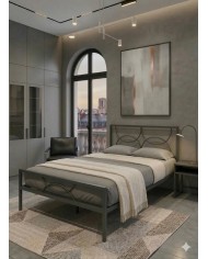 Letto alla francese in ferro battuto Aura con rete a doghe inclusa | AESSEGI