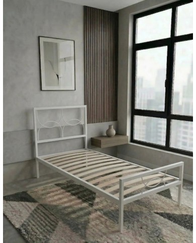 Letto Singolo in ferro battuto Aura con rete a doghe inclusa | AESSEGI