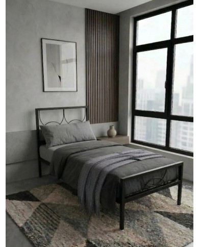 Letto Singolo in ferro battuto Aura con rete a doghe inclusa | AESSEGI