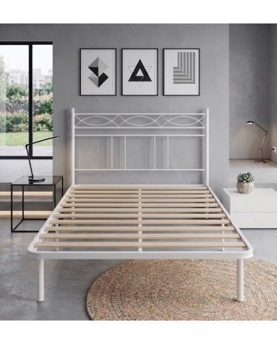 Testata letto alla Francese Rosa Anna | Ferro Battuto con Rete Integrata | Aessegi