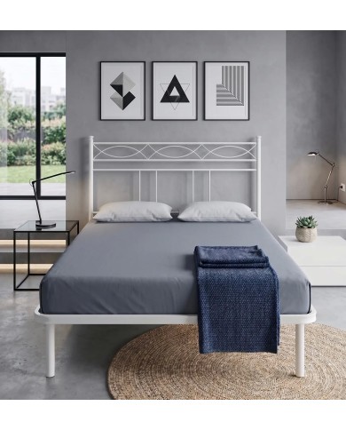 Testata letto alla Francese Rosa Anna | Ferro Battuto con Rete Integrata | Aessegi