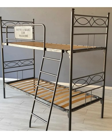 Letto a Castello in Ferro Battuto Rosa Anna | AESSEGI