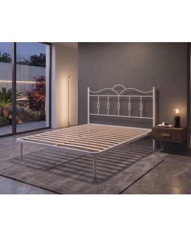Letto Matrimoniale Fiocco in Ferro con Rete Integrata | Aessegi